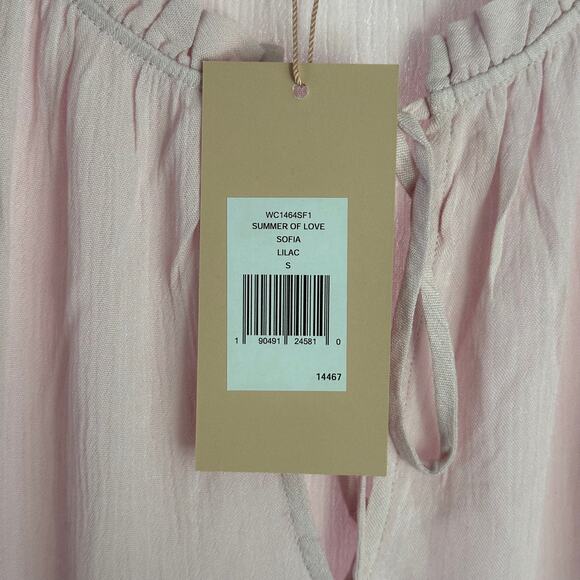 NWT Eberjey Pink Small Summer of Love Sofia Mini V-Neck Lace Scalloped Hem Dress - Picture 9 of 13